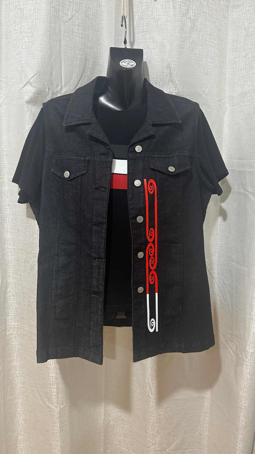 STATEMENT Vest n Denim Black x Size 14 x