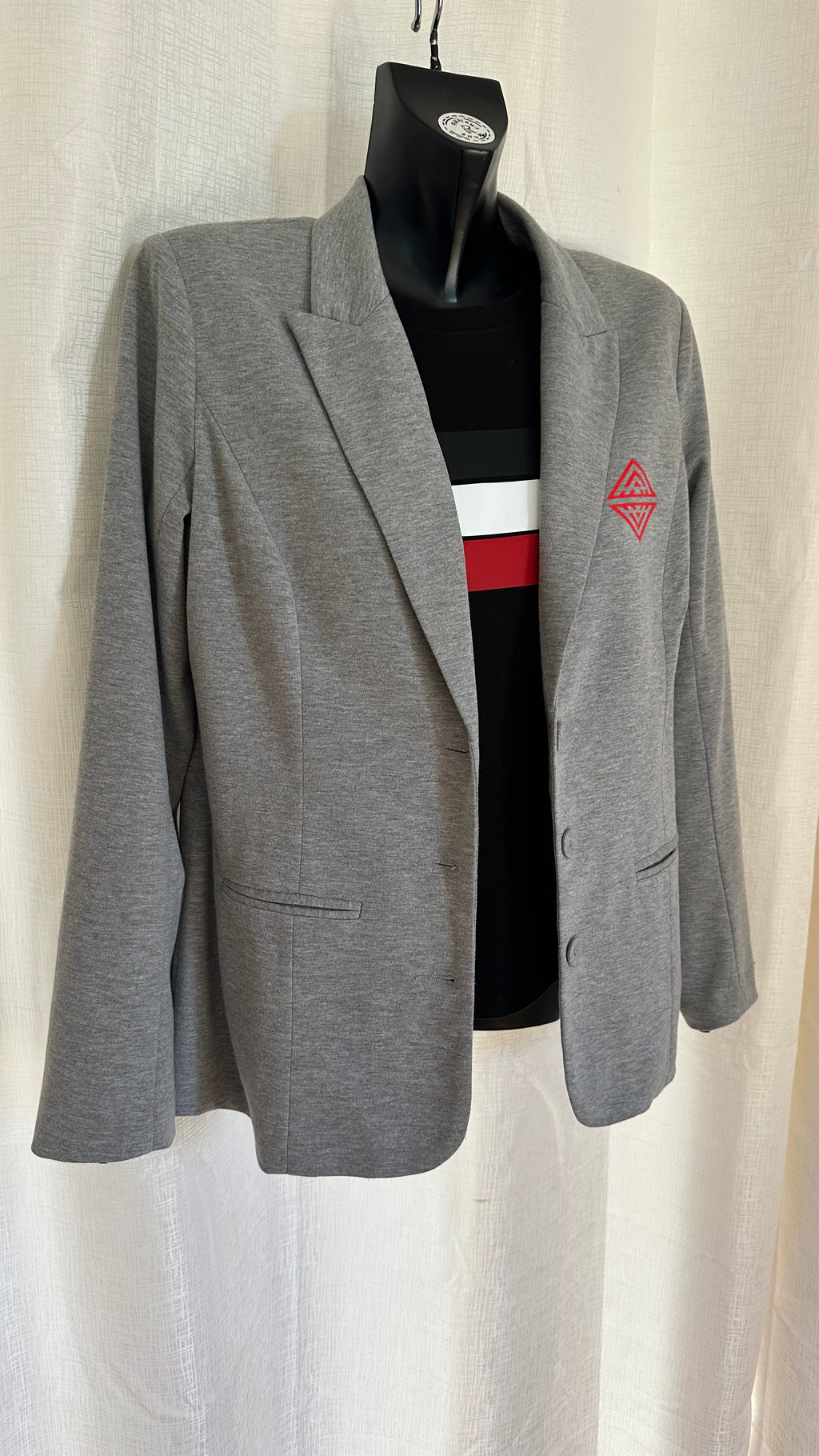 Statement Blazer  n Light Grey x Size 14 x
