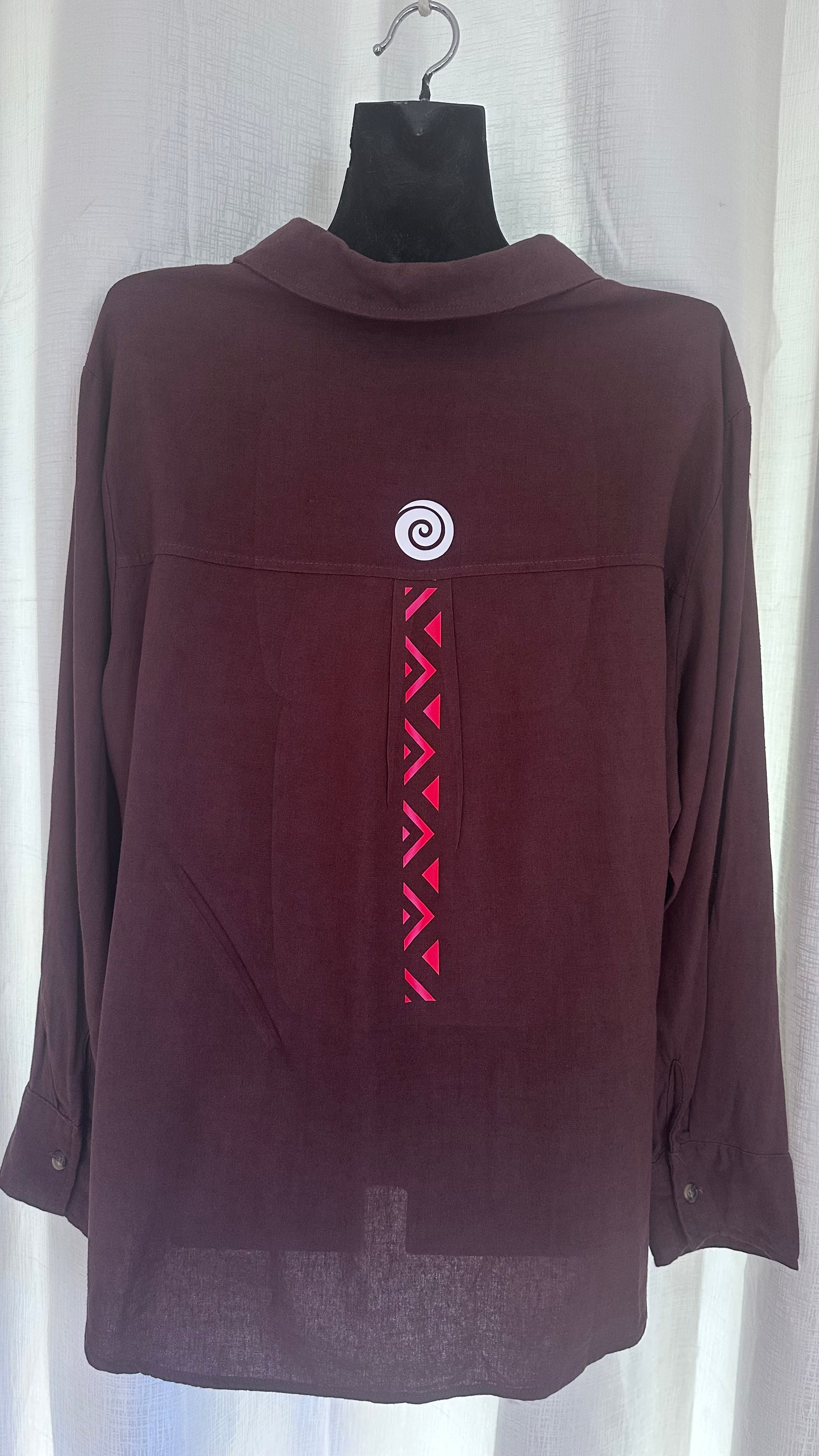 Wahine Shirt n Burgundy x Size 16 x