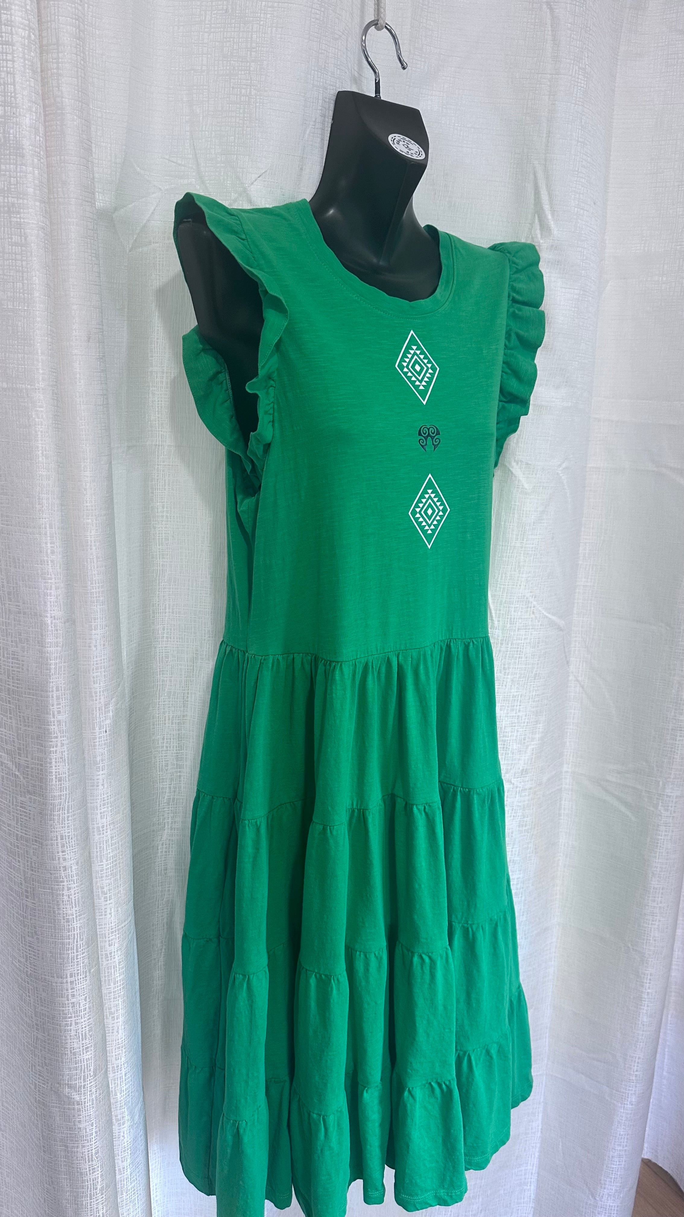 Midi Dress in Green x Size 16 x