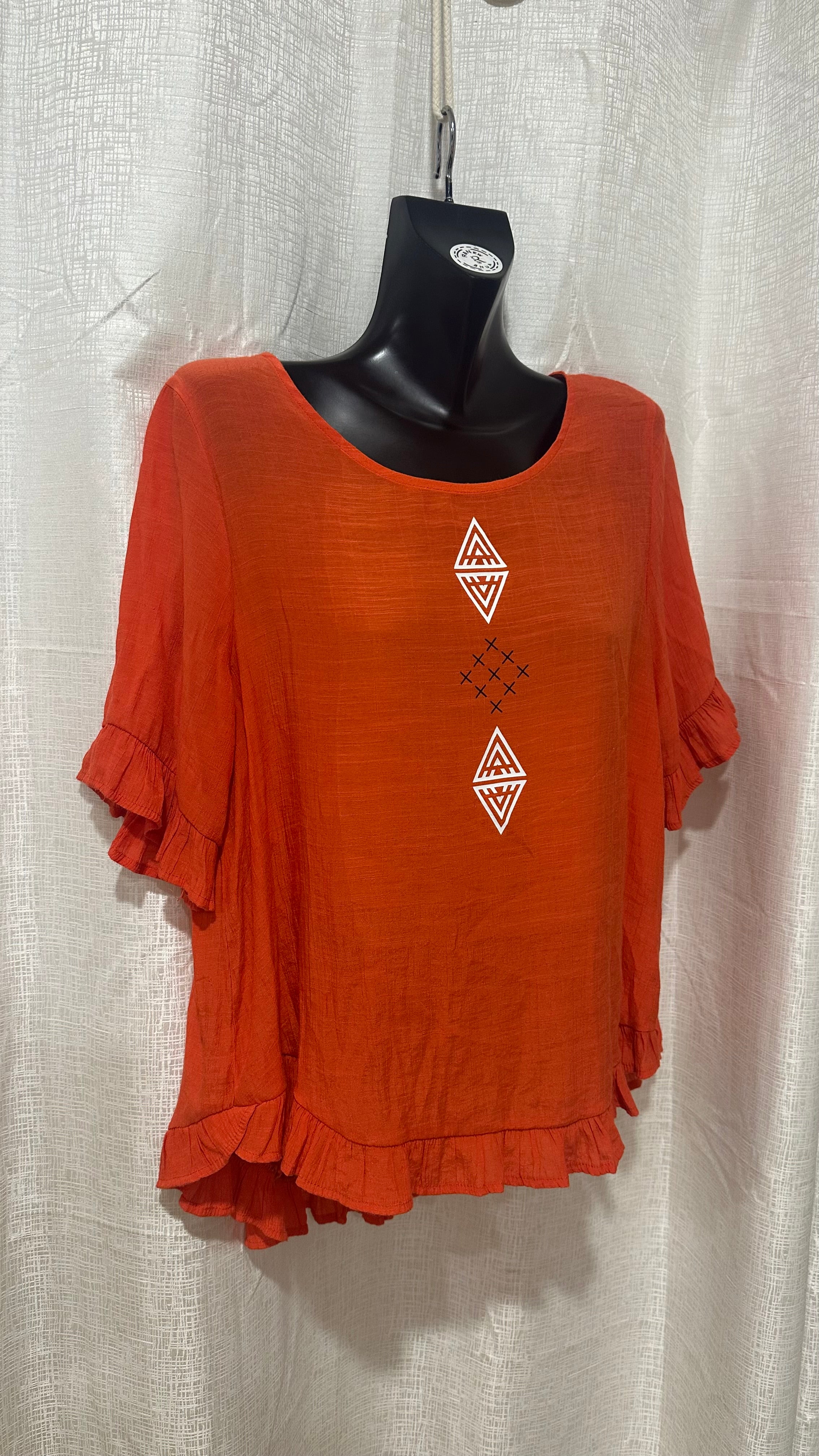 Wahine Top n Rust Orange x Size 18 x