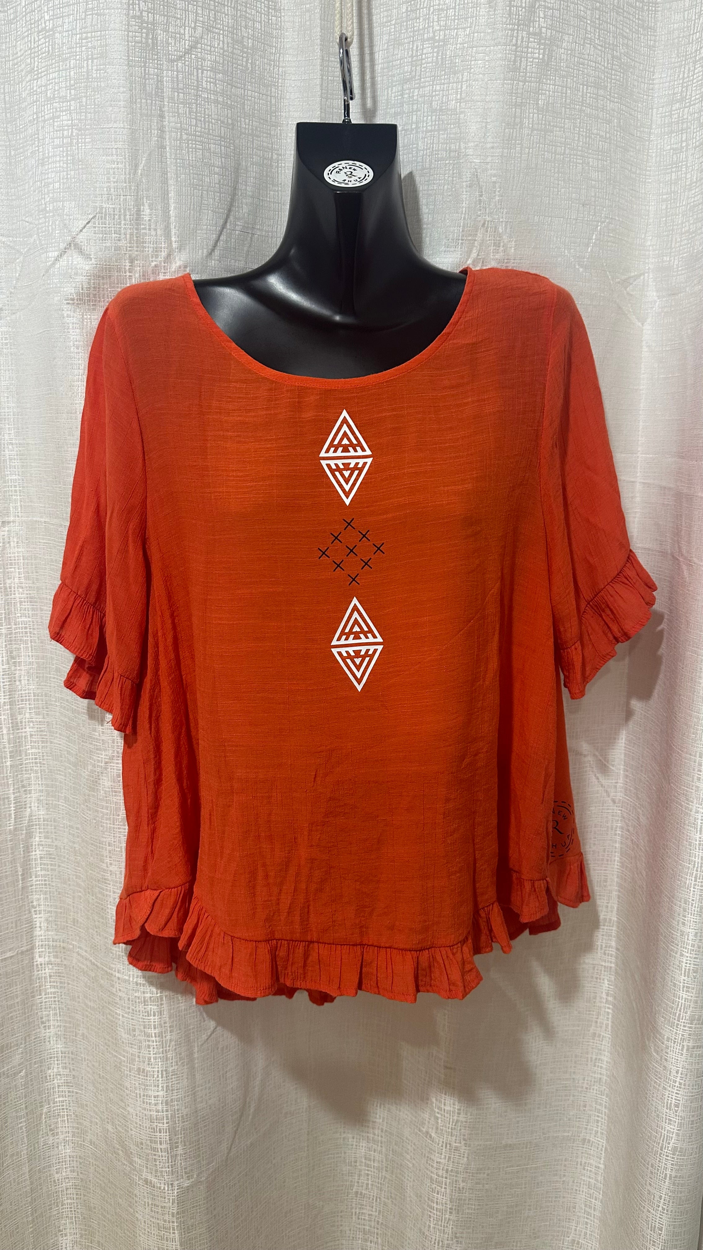 Wahine Top n Rust Orange x Size 18 x