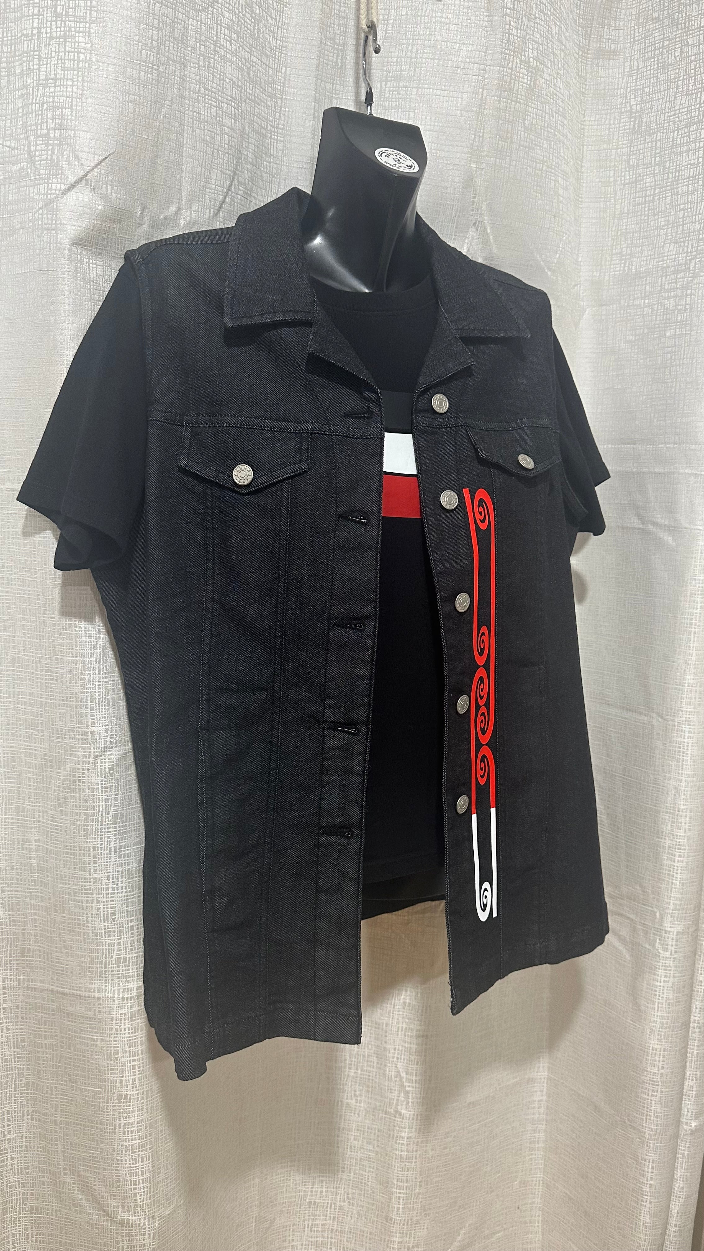 STATEMENT Vest n Denim Black x Size 14 x