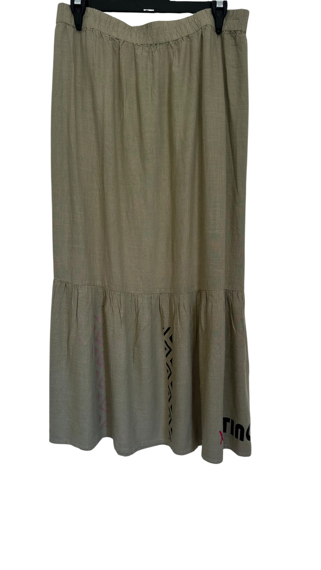 Tiered Flow Skirt Maxi n Light Khaki Green - x Size 26 x
