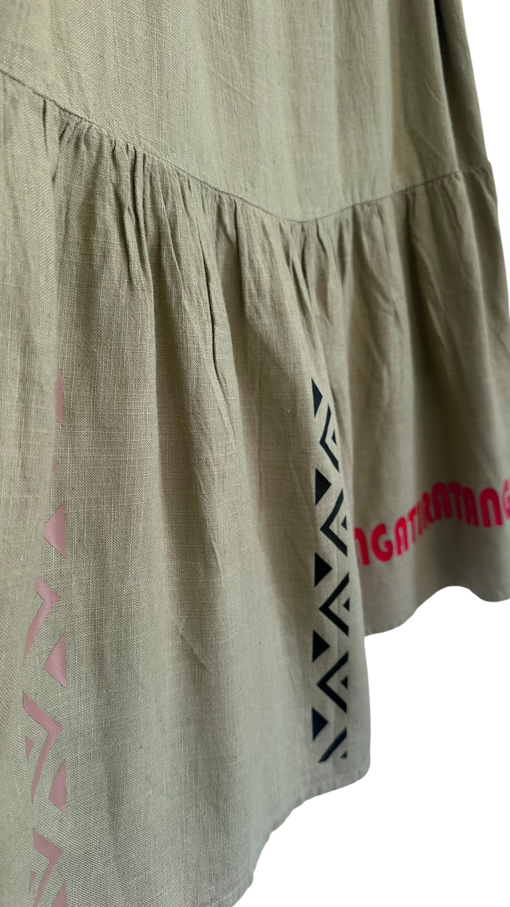 Tiered Flow Skirt Maxi n Light Khaki Green - x Size 26 x