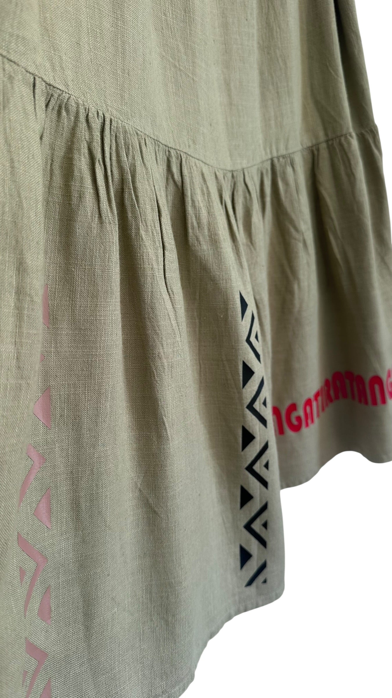 Tiered Flow Skirt Maxi n Light Khaki Green - x Size 26 x