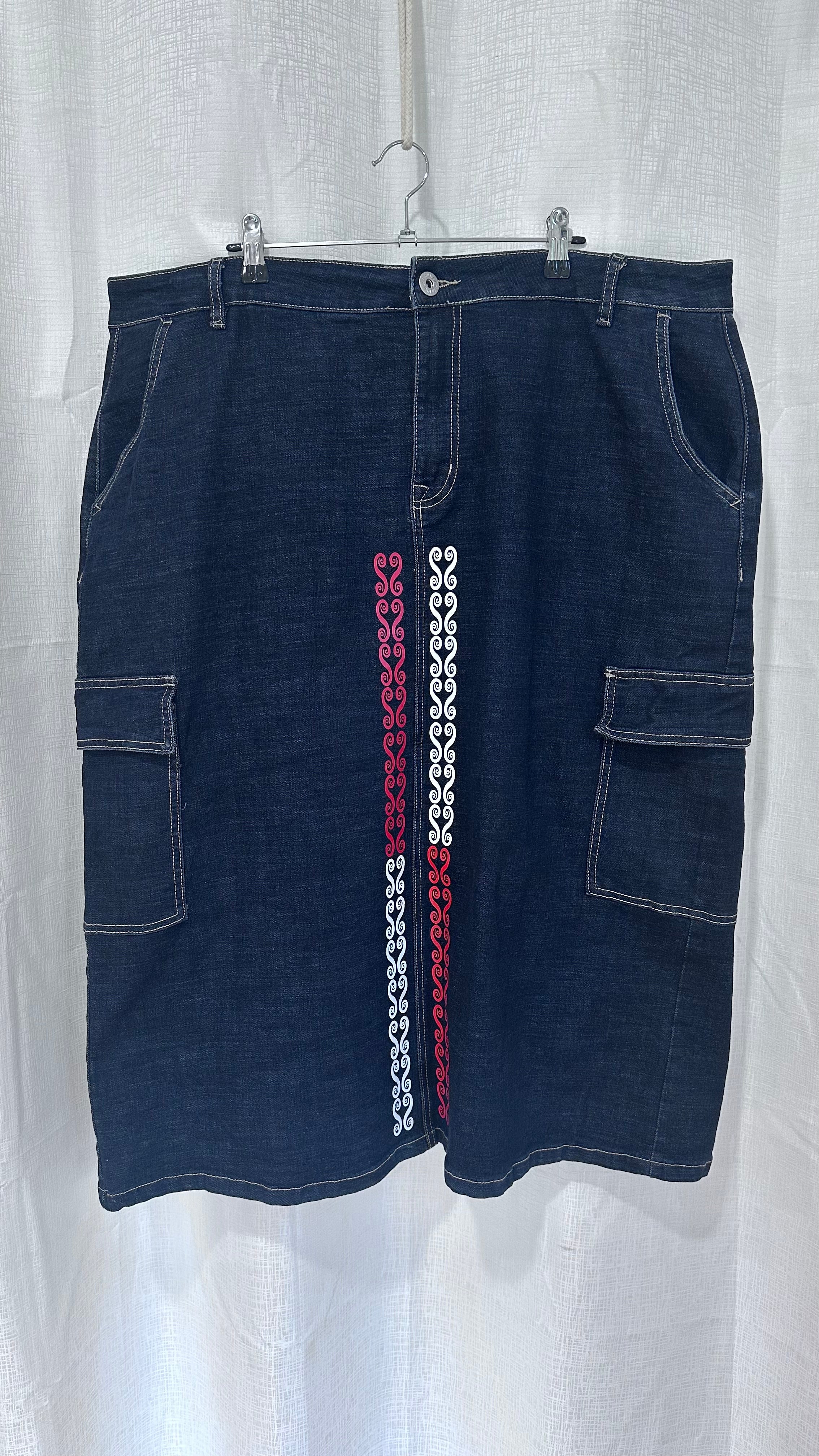 Midi Dark Denim Skirt - x Size 18 x