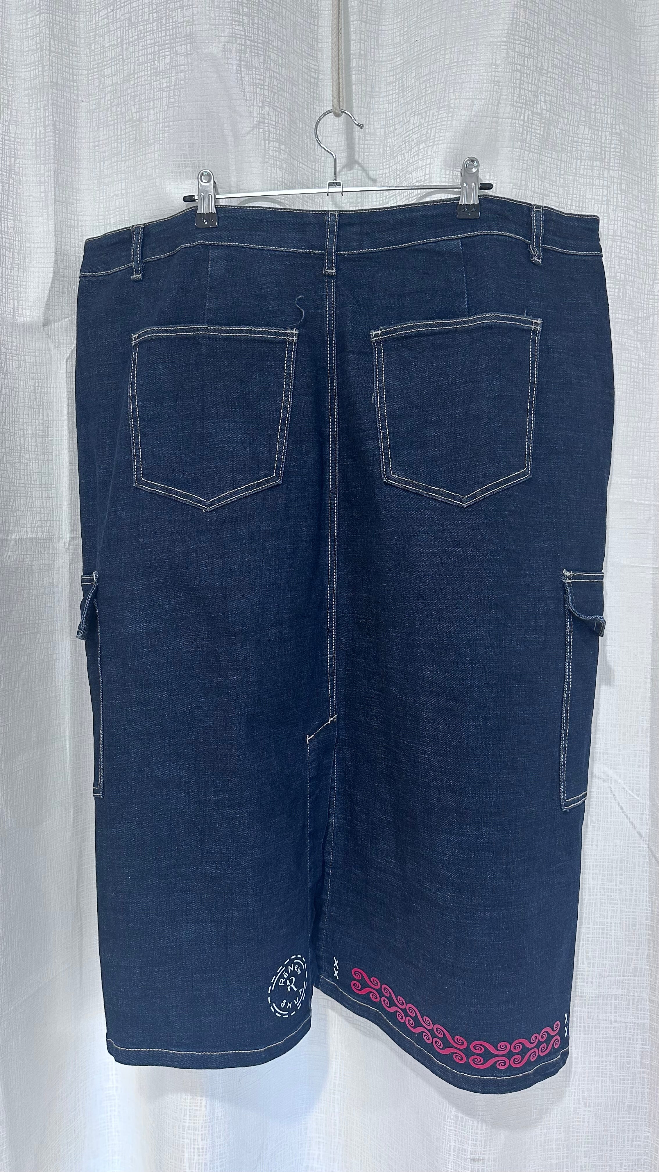 Midi Dark Denim Skirt - x Size 18 x