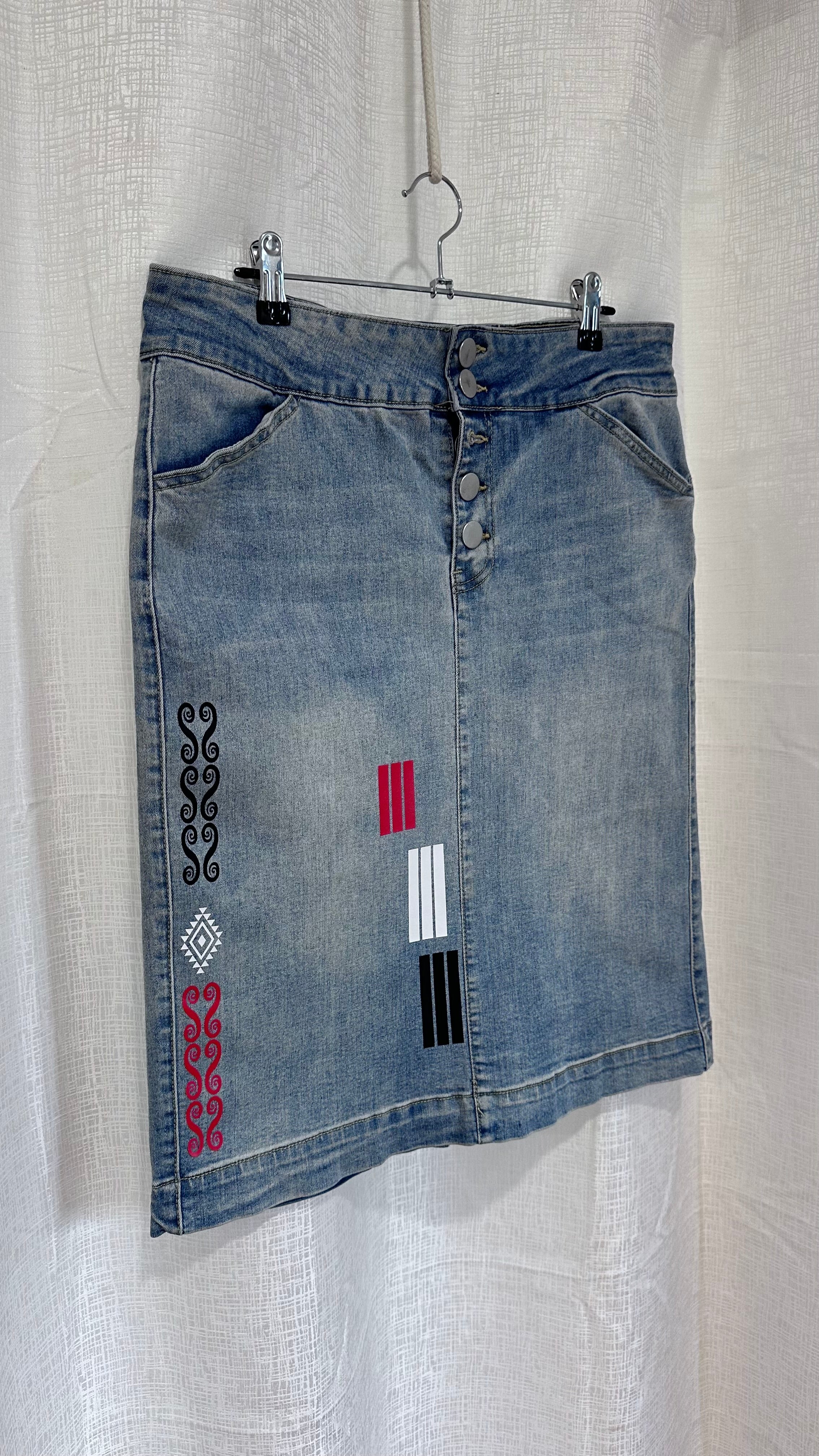 Mid Skirt n Denim - x Size 14 x