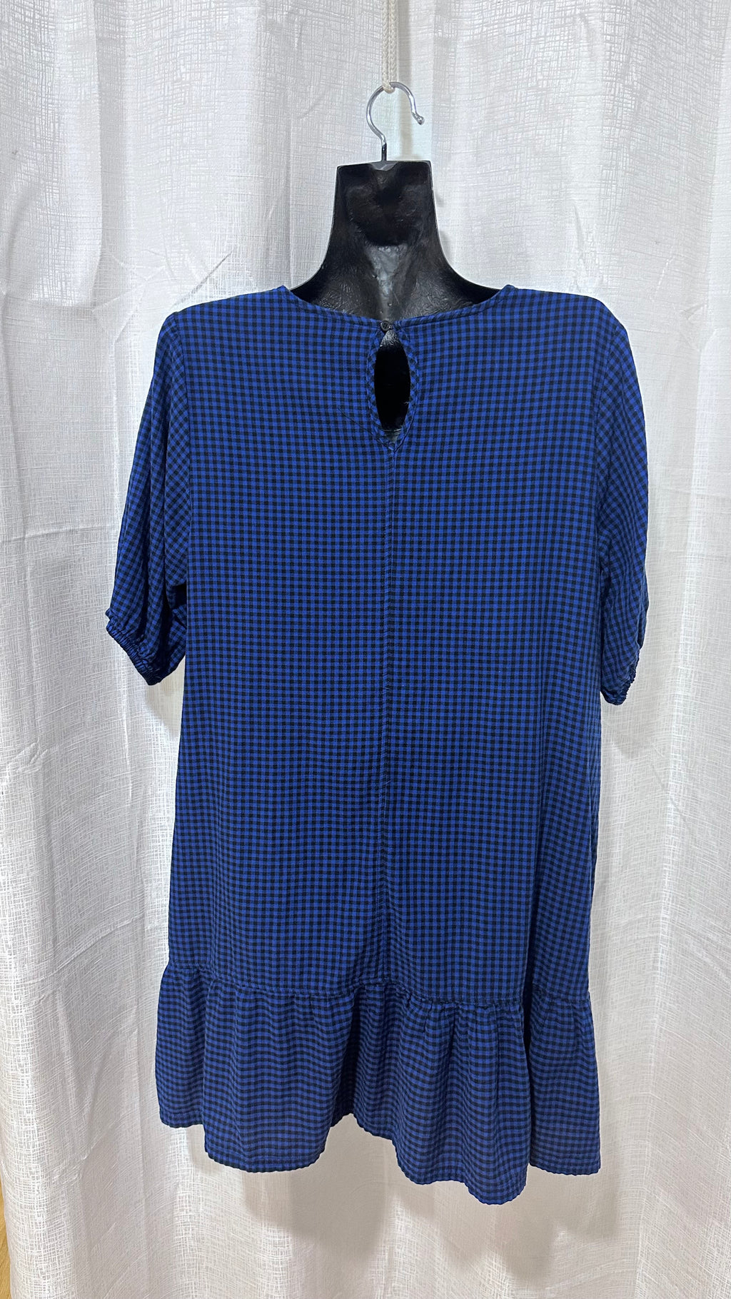 Short Dress n Gingham Blue x Size 12 x