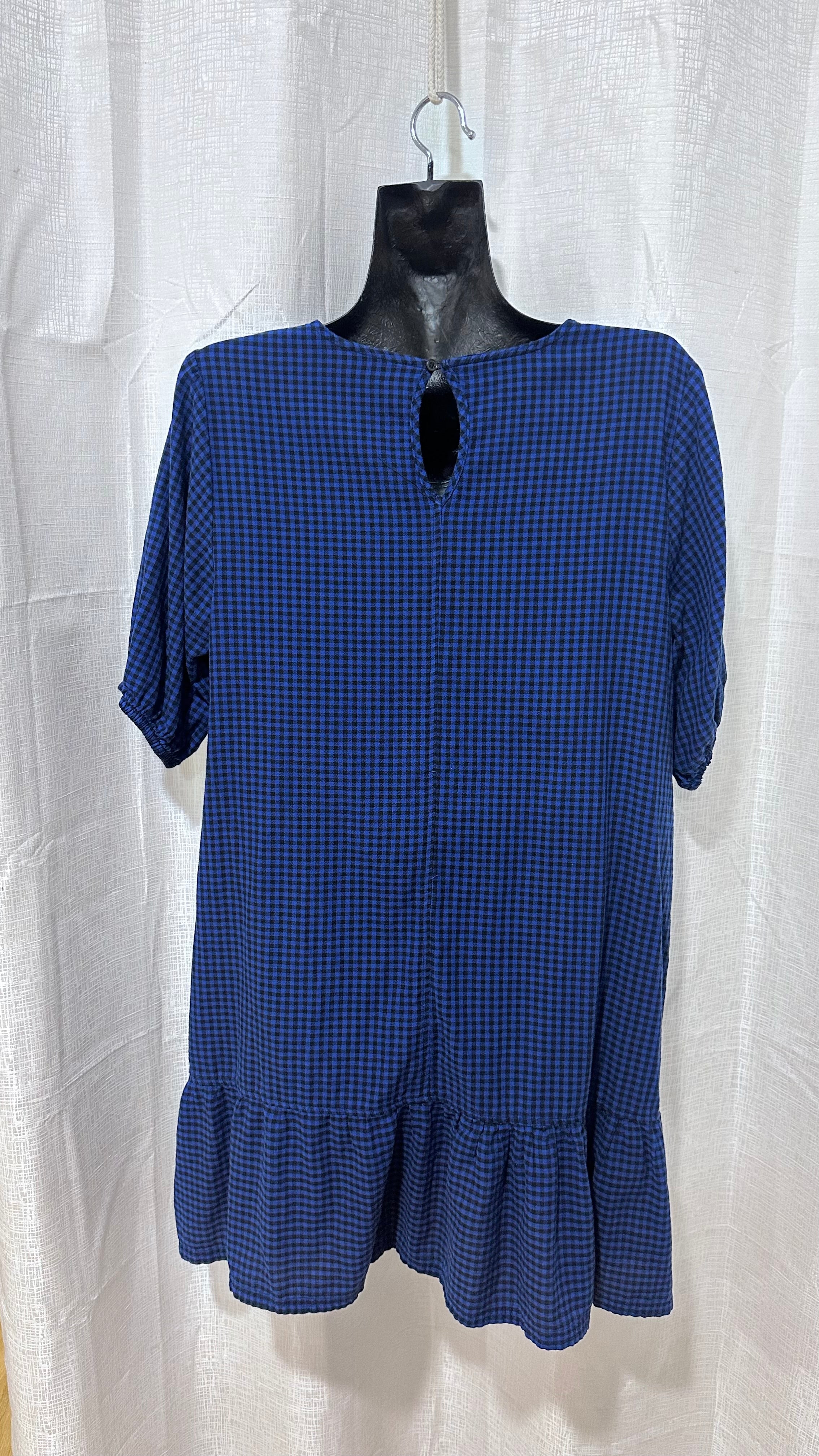 Short Dress n Gingham Blue x Size 12 x