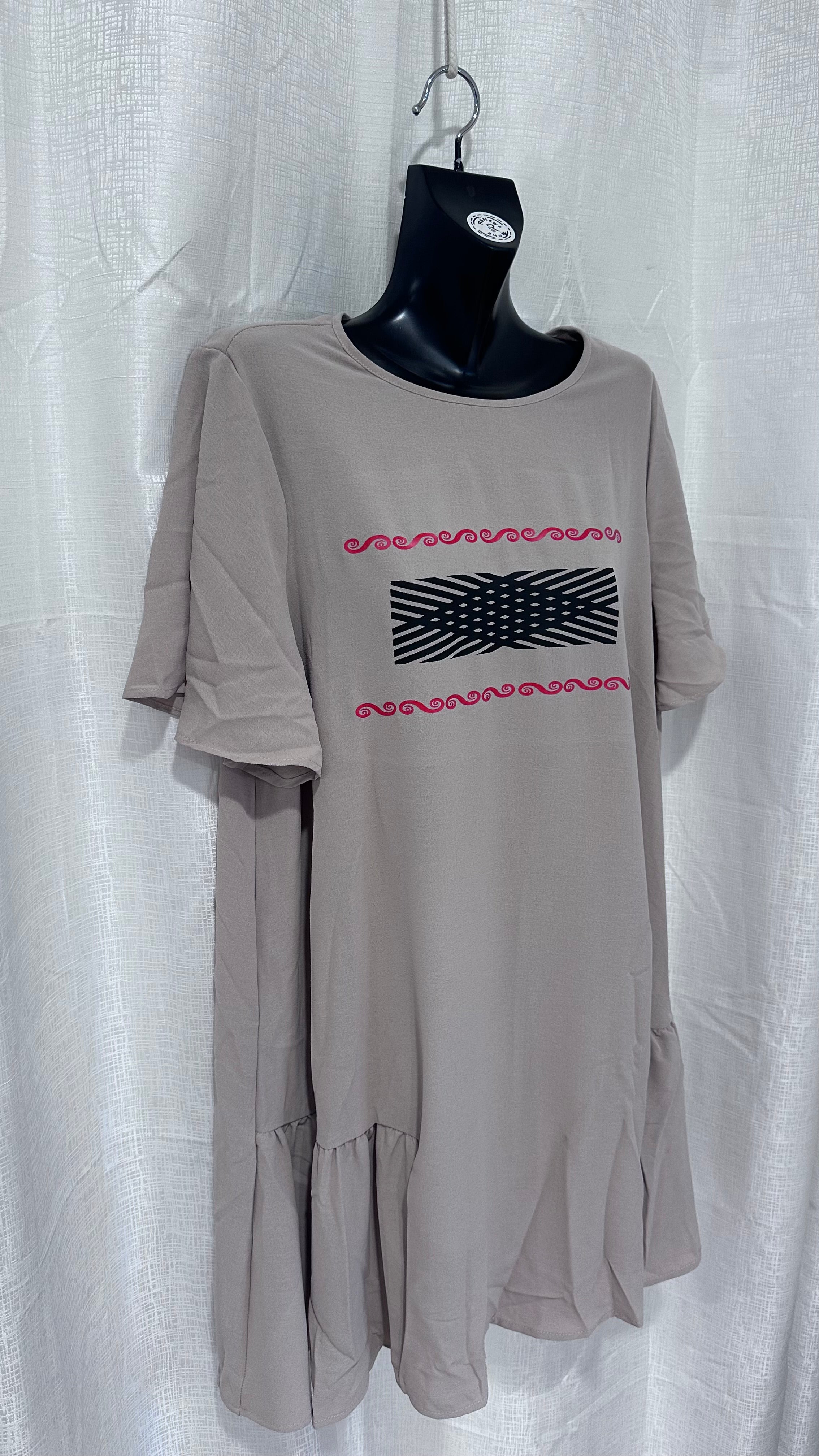 Midi Dress n  Beige x Size 18 x
