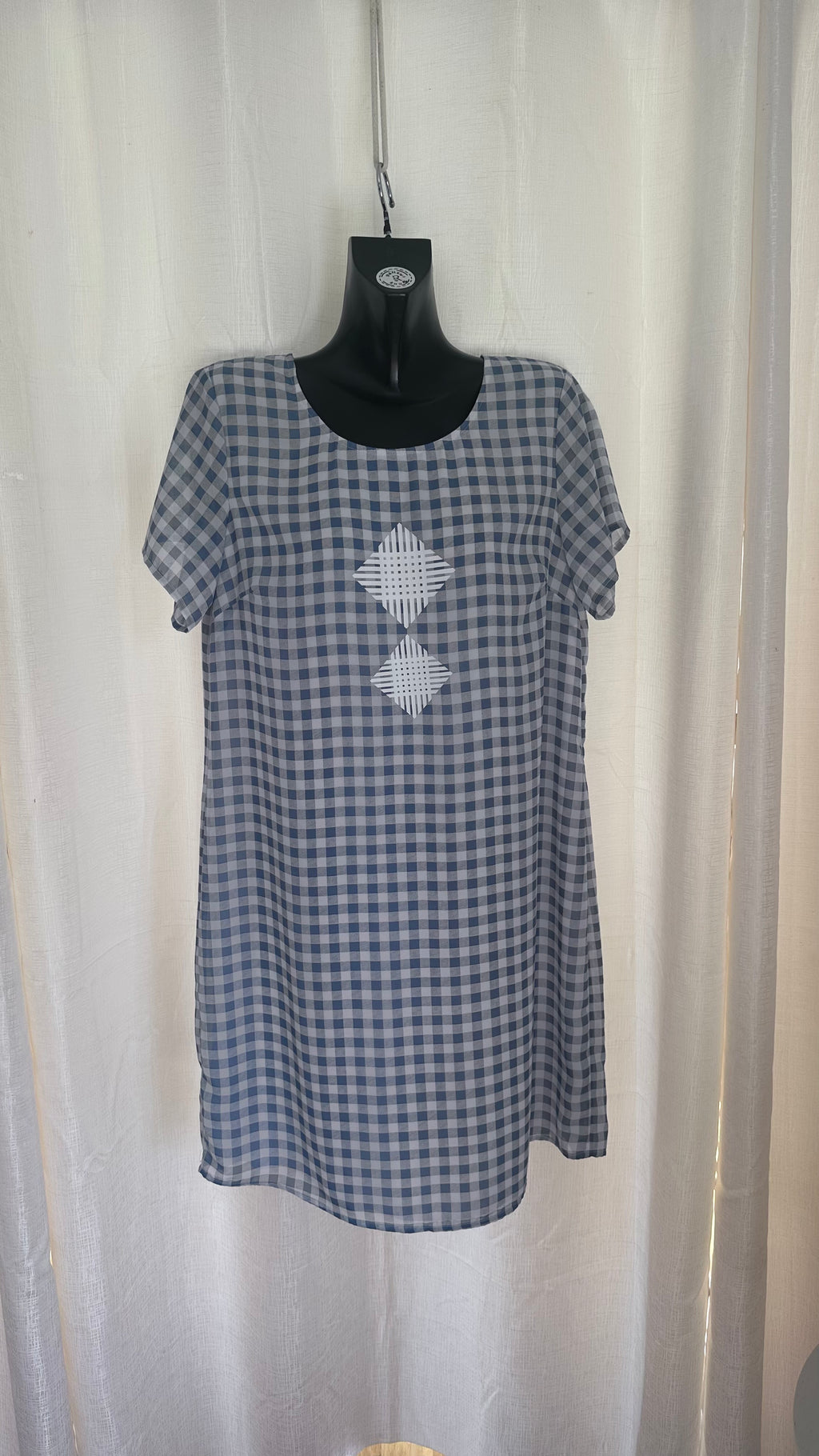 Midi Dress n Blue n White  x Size 14 x