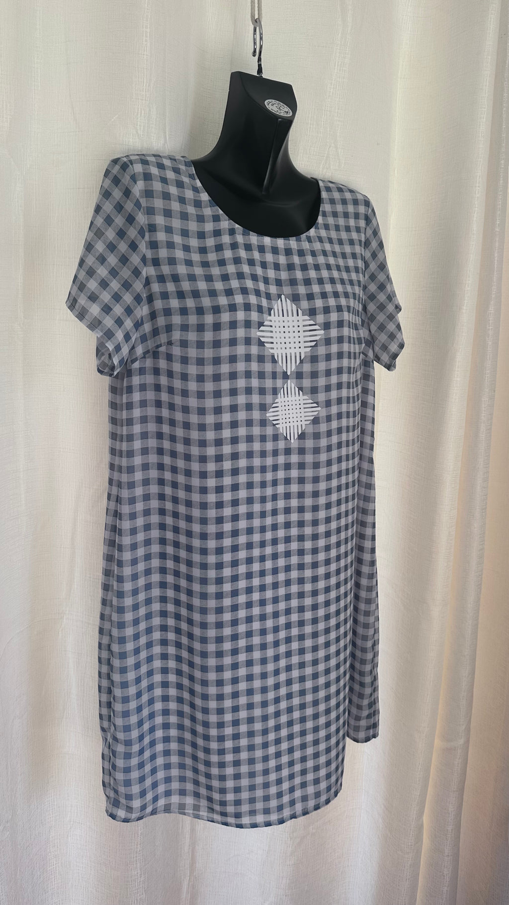 Midi Dress n Blue n White  x Size 14 x