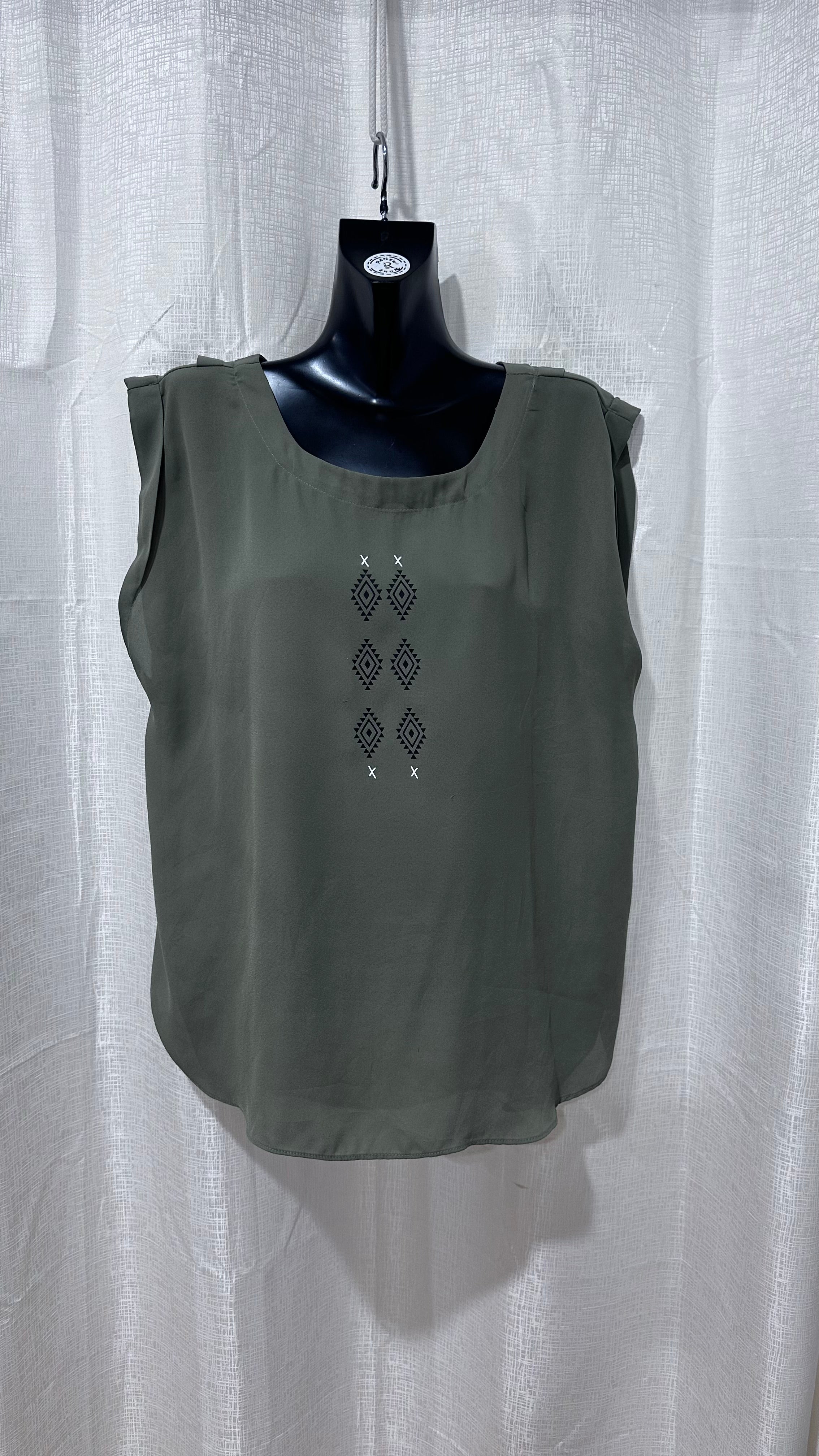 Wahine Top n Khaki Green x Size 16 x