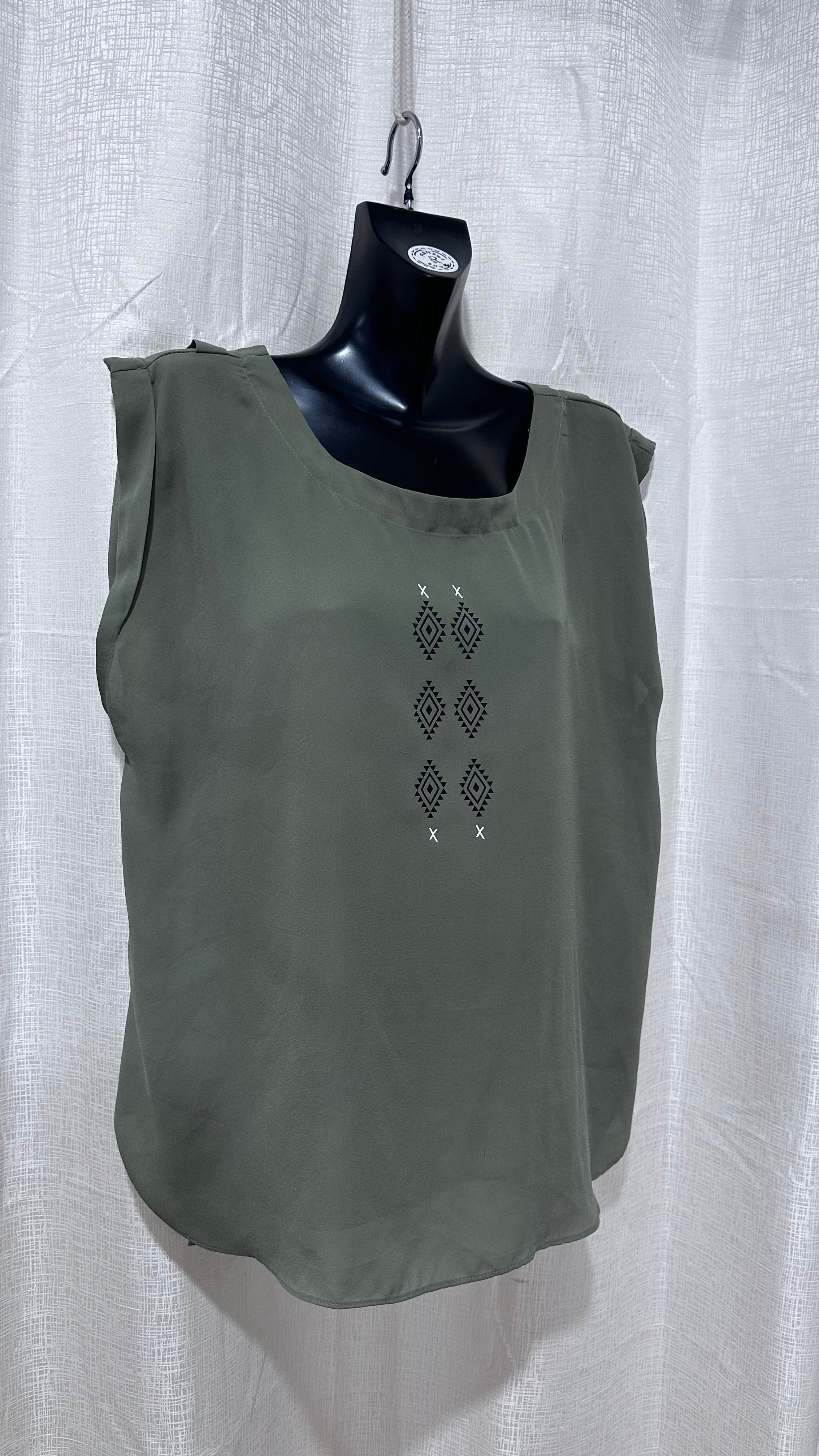 Wahine Top n Khaki Green x Size 16 x