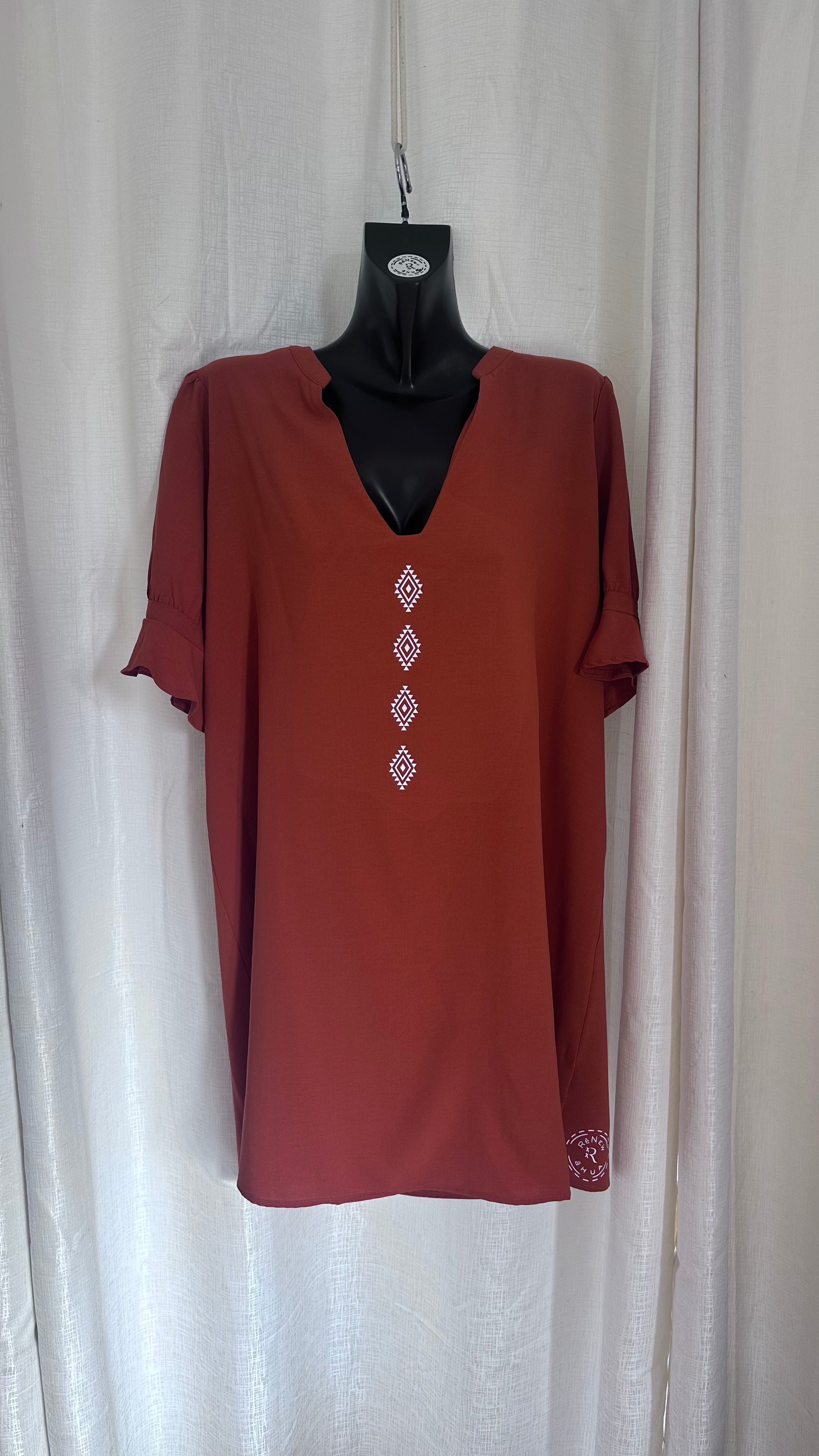 Midi Dress n Rust Orange x Size 14 x