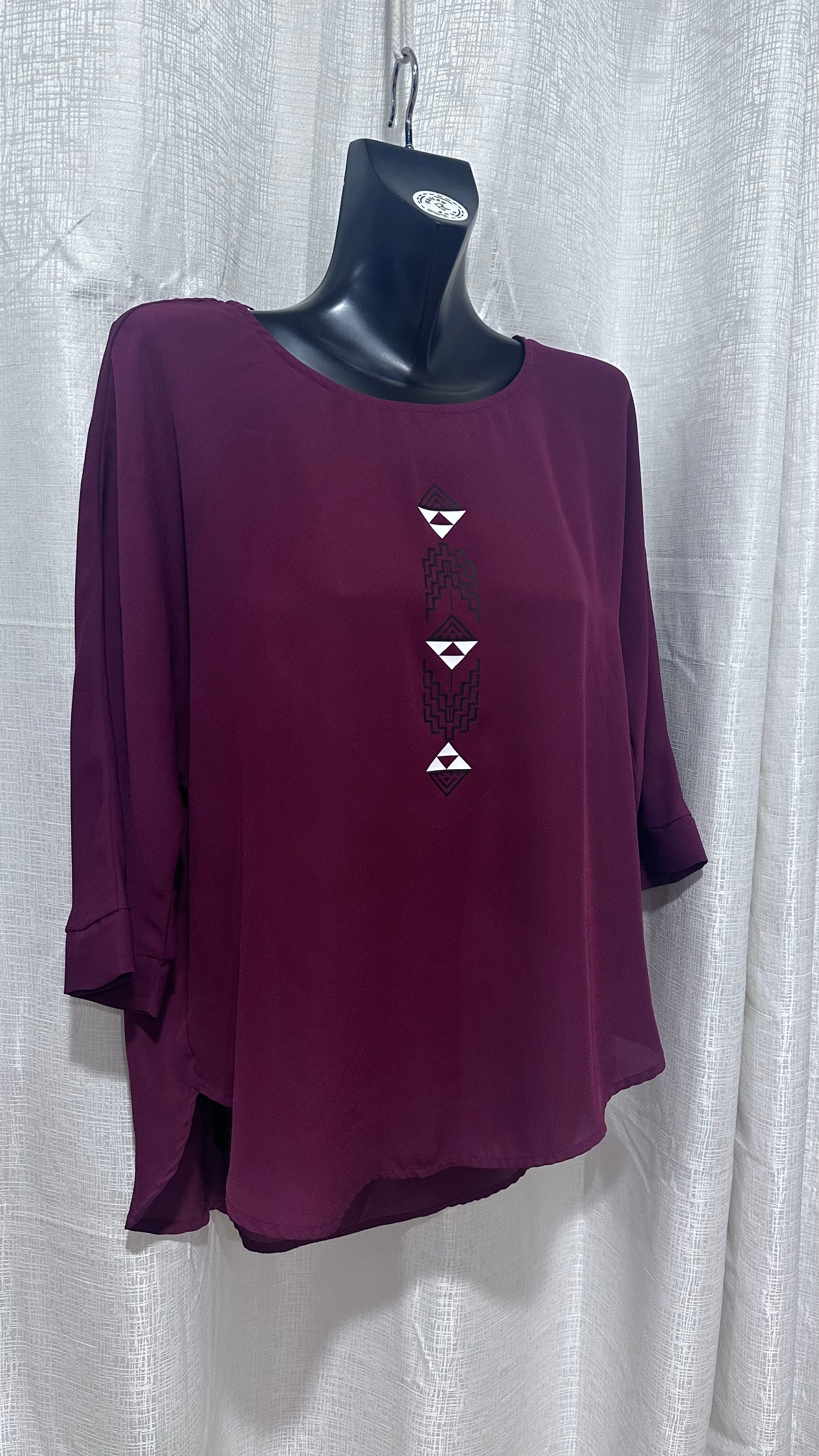 Wahine Top n Burgundy  x Size 12 x