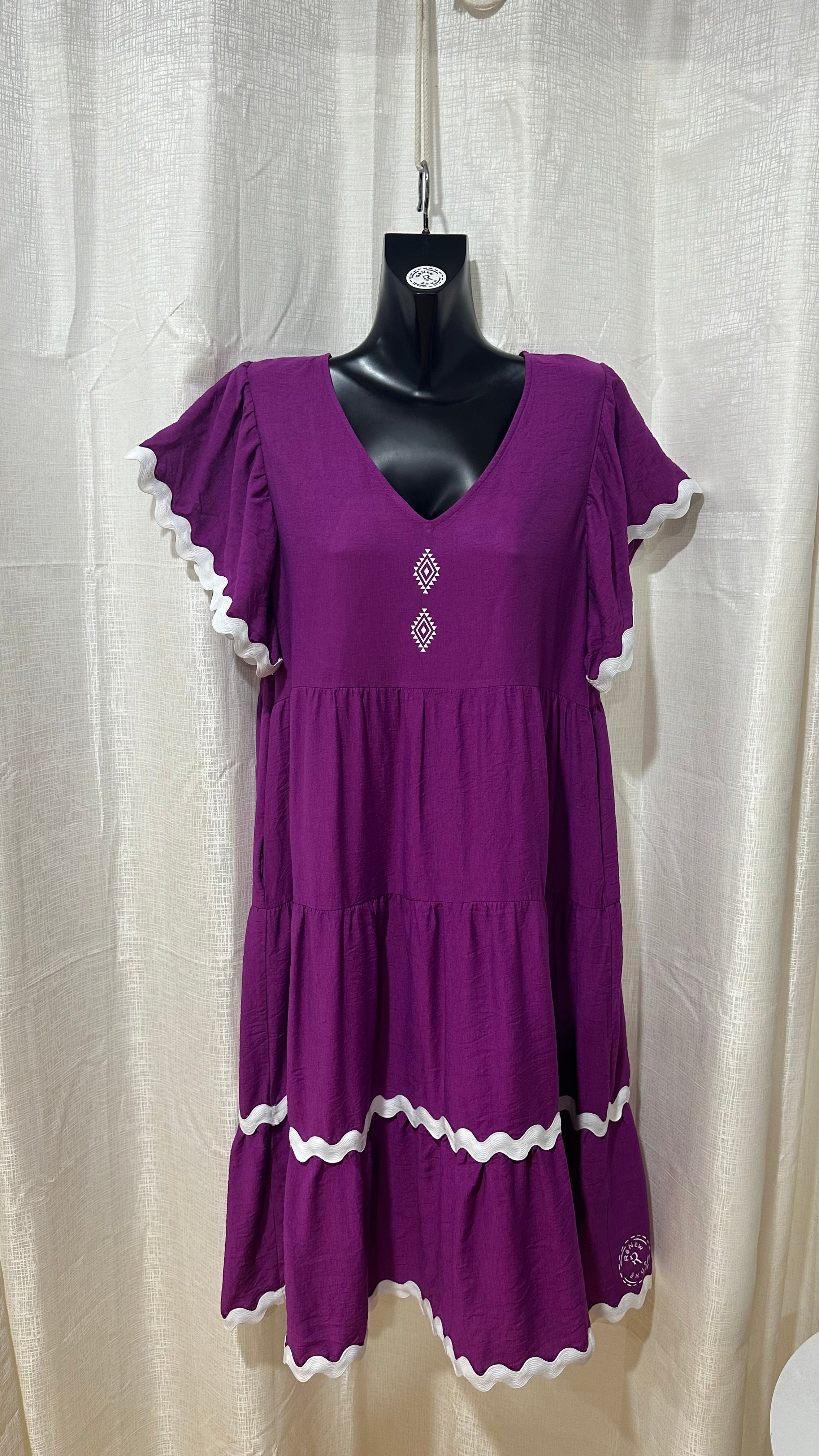 Midi Dress n  Magenta x Size 14 x