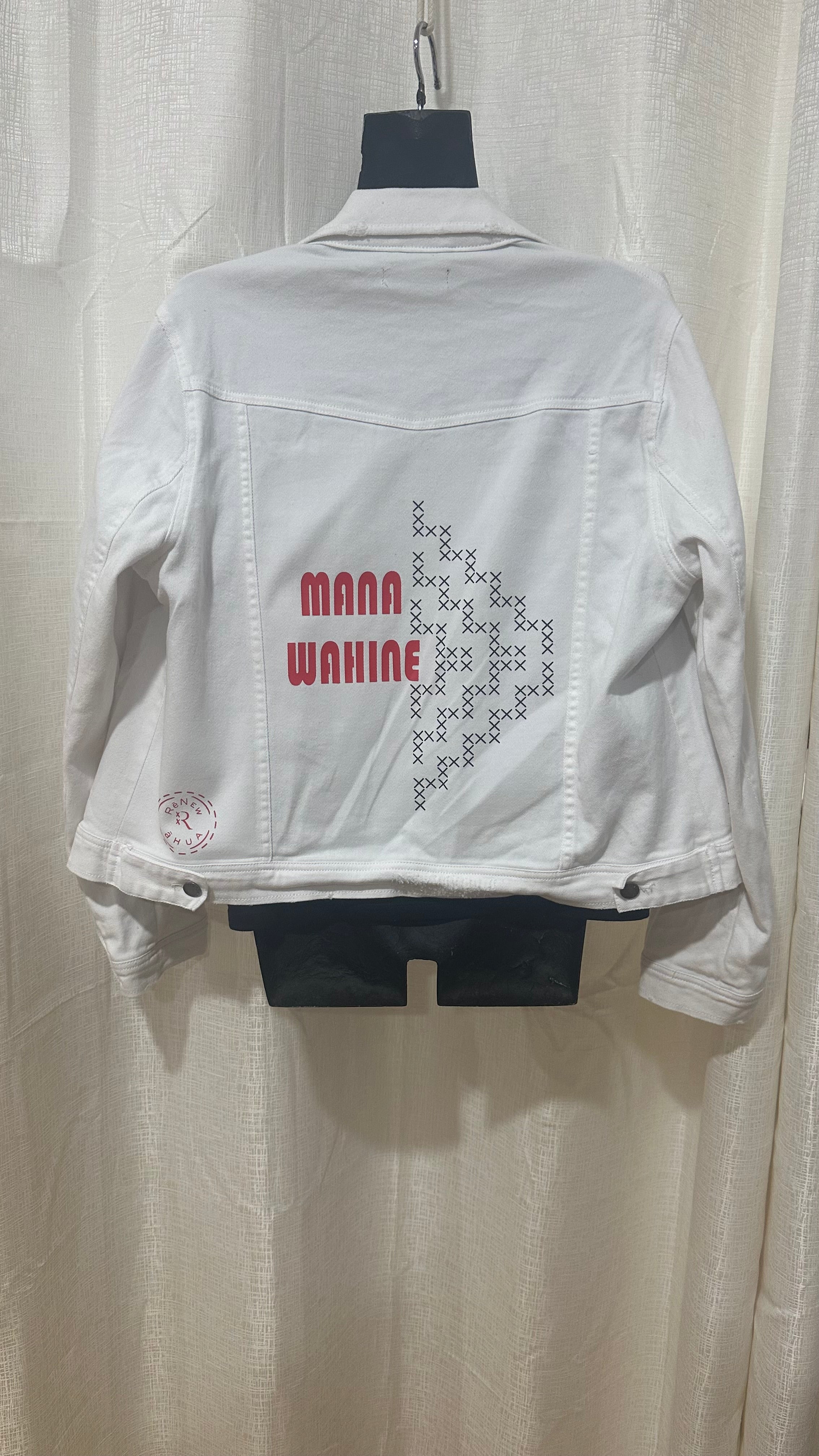 STATEMENT Jacket n White Denim x Size 14 x