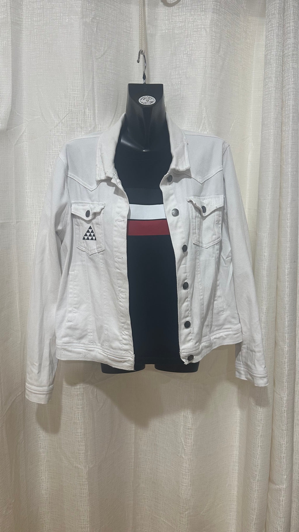 STATEMENT Jacket n White Denim x Size 14 x