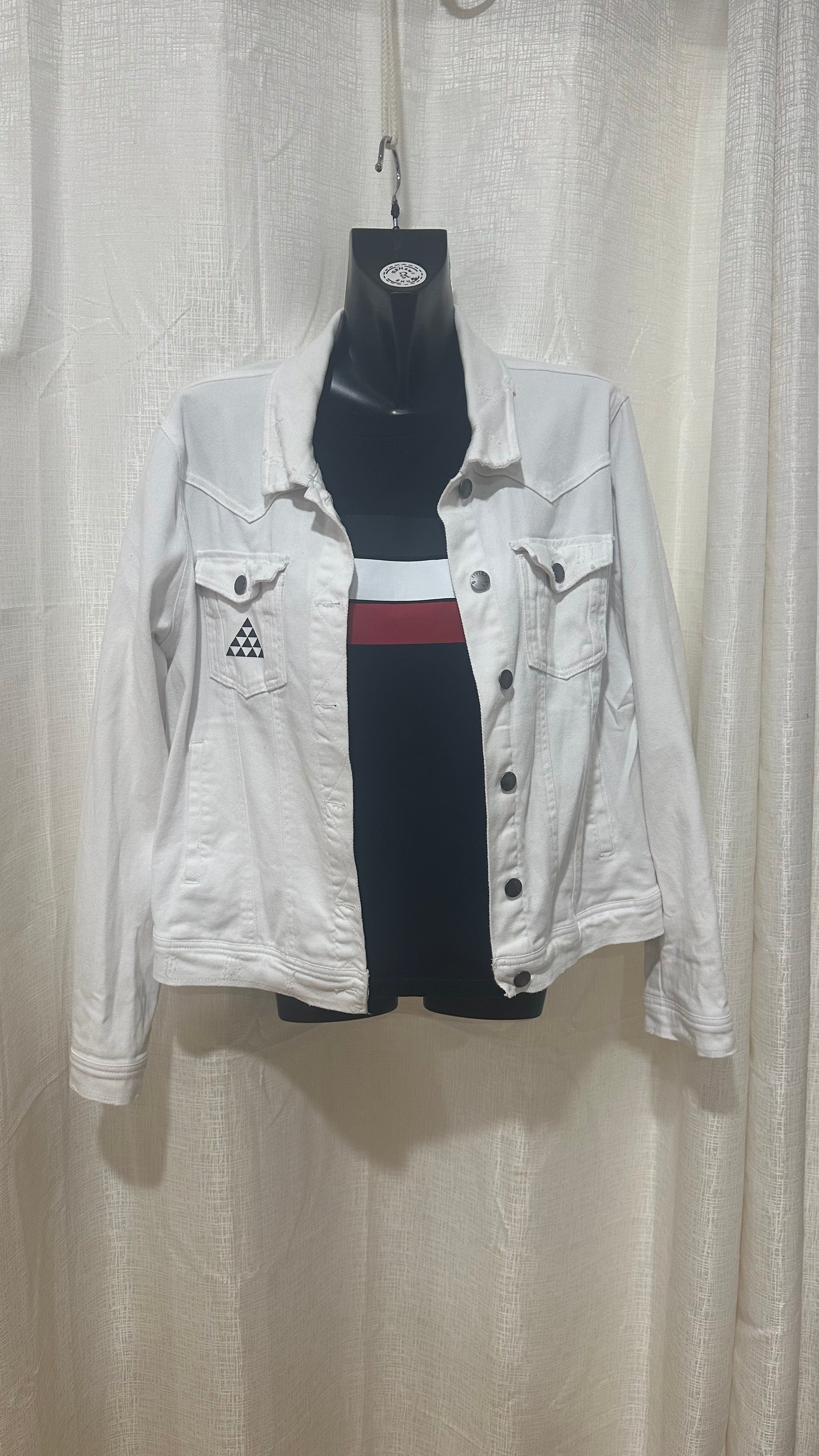 STATEMENT Jacket n White Denim x Size 14 x