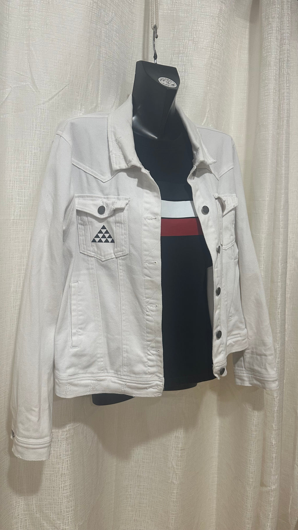 STATEMENT Jacket n White Denim x Size 14 x