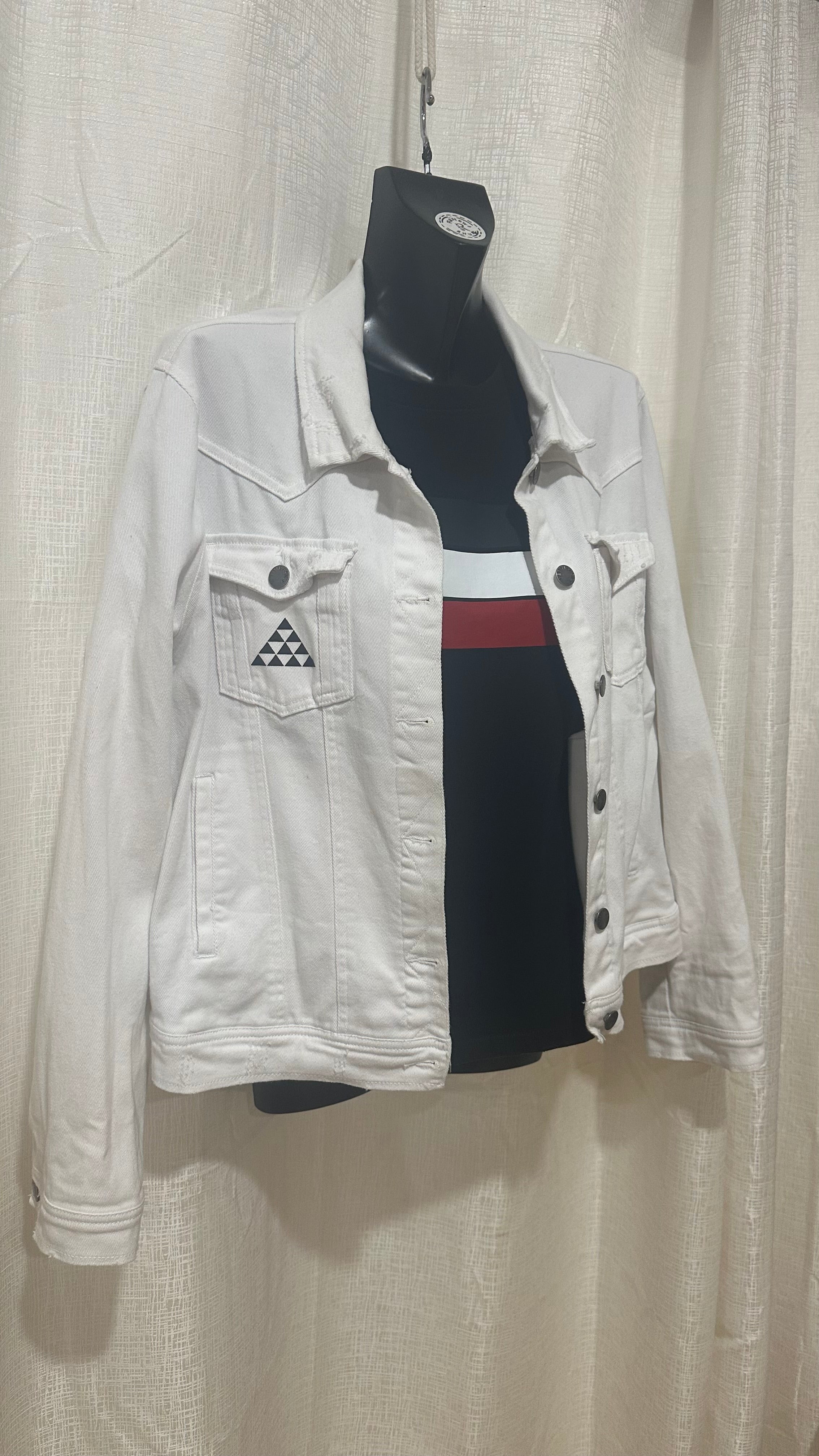 STATEMENT Jacket n White Denim x Size 14 x