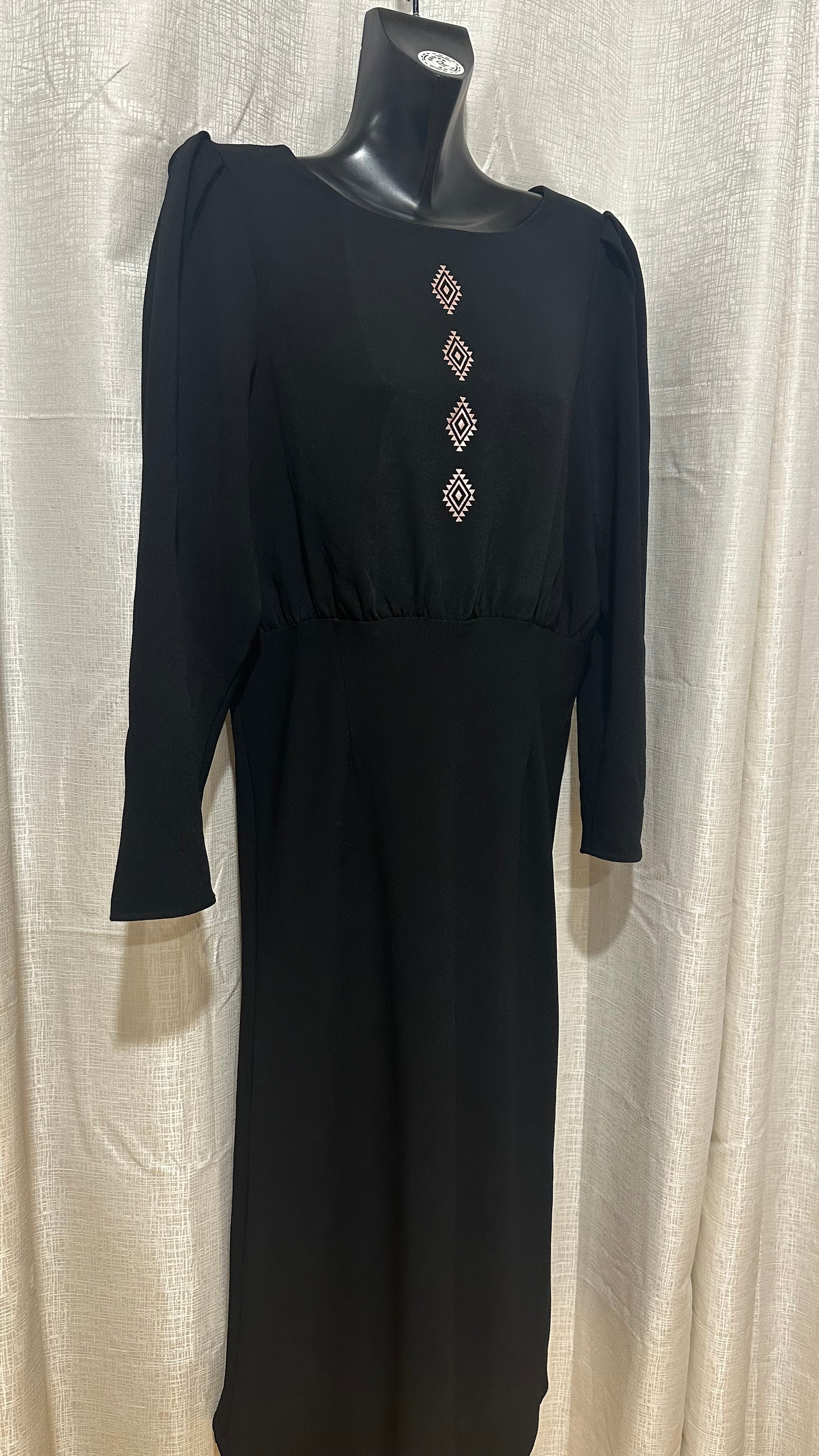 Maxi Fitted Dress n Black x Size 14 x