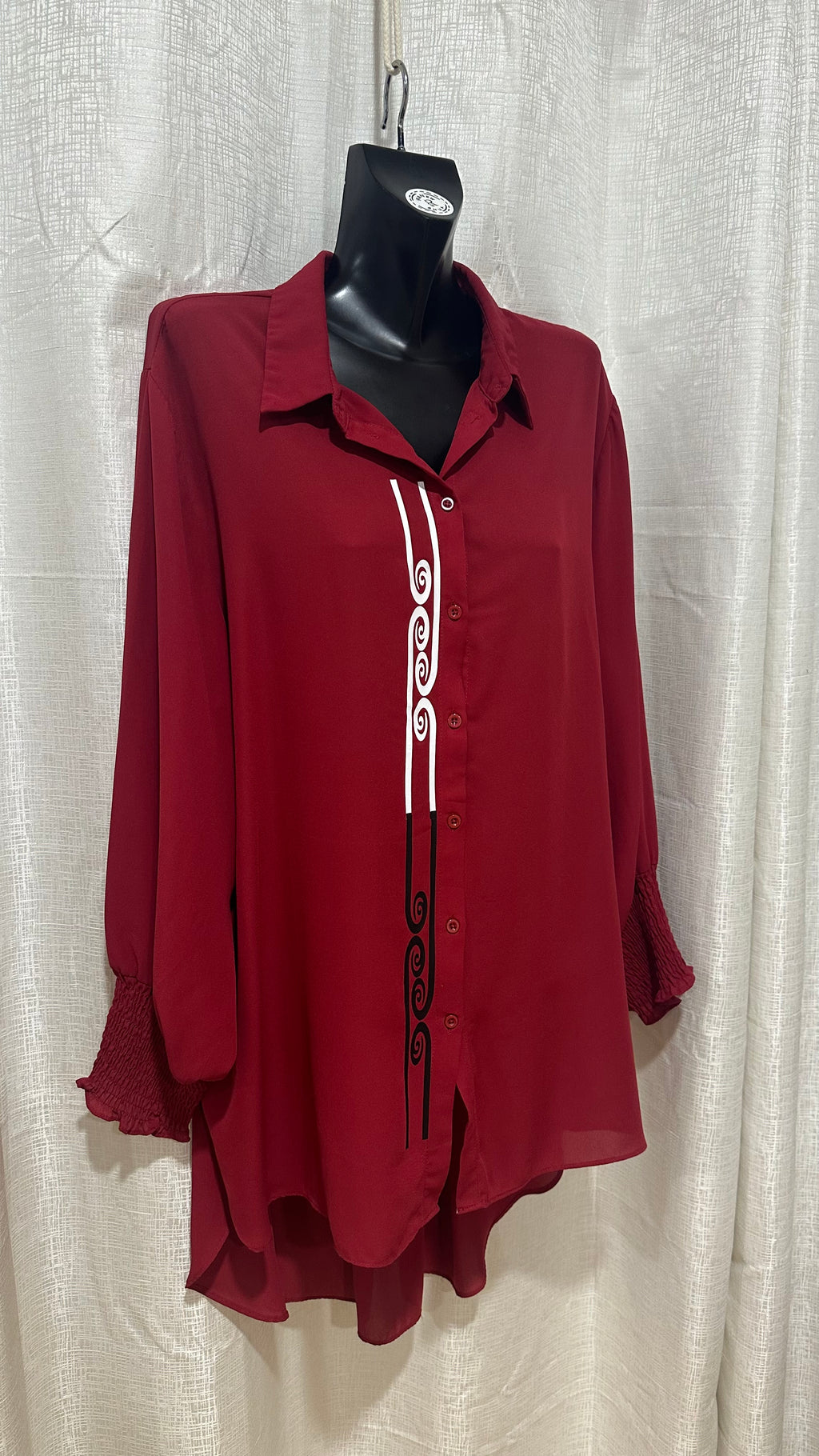 Wahine Shirt n Burgundy  x Size 16 x
