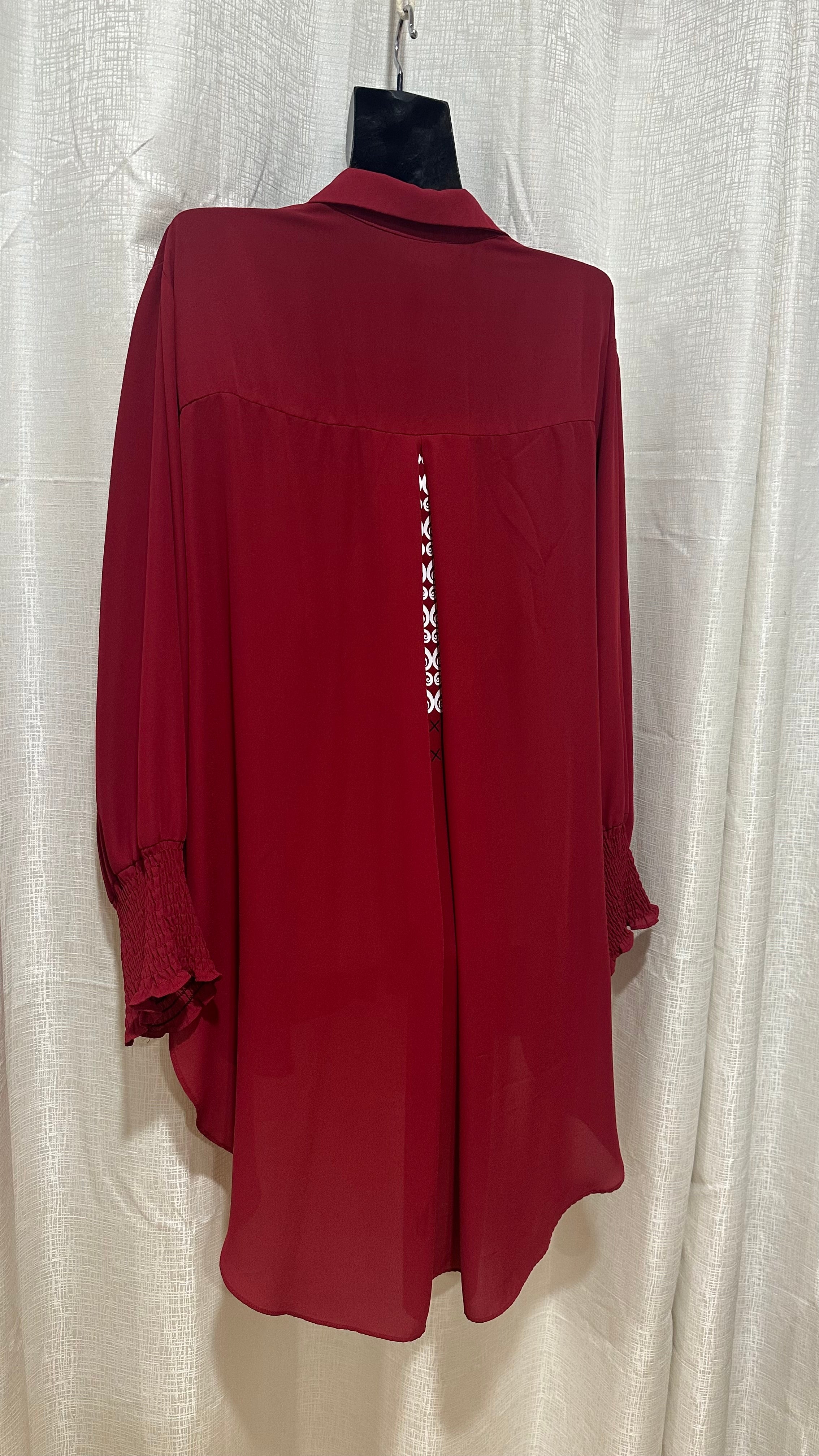 Wahine Shirt n Burgundy  x Size 16 x