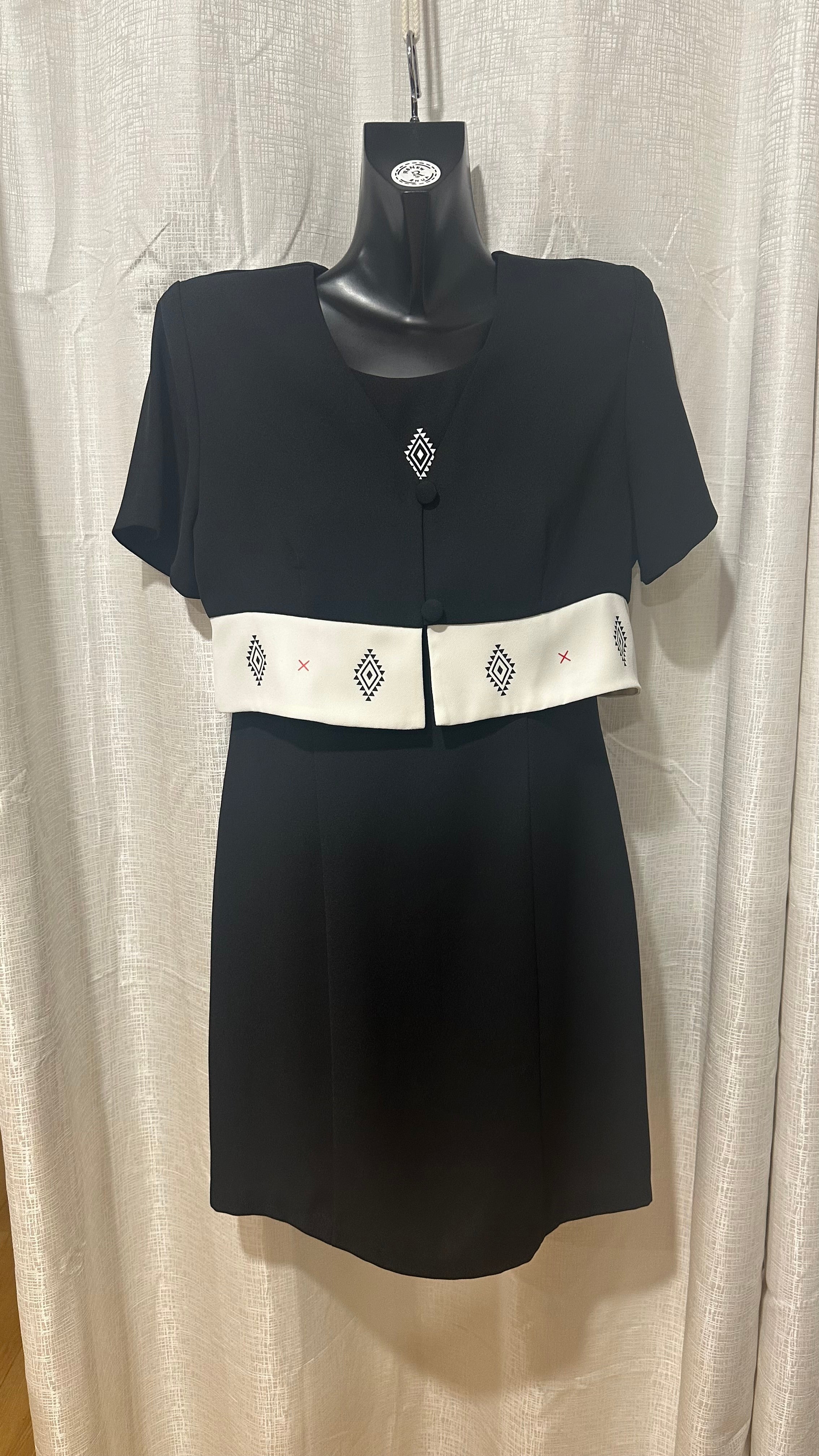One Piece Midi Dress n Black n White x Size 12 x