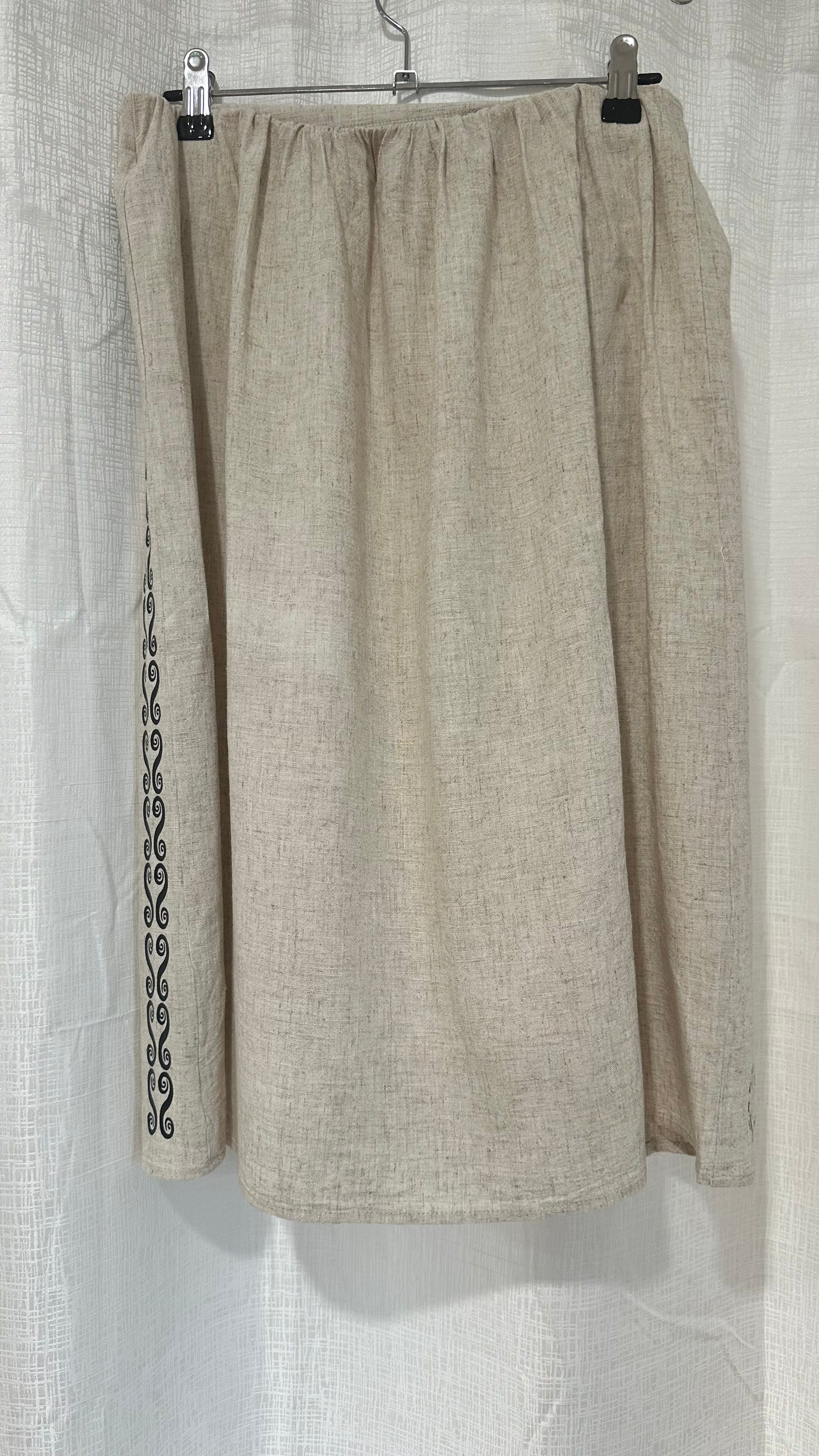 Linen Mid-length Skirt - x Size 10 x